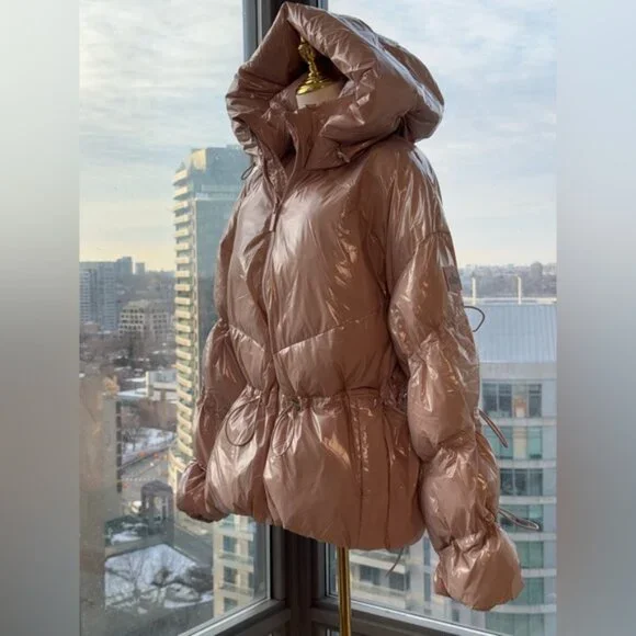 🆕 ALO YOGA 🧿 NWOT Stunner Puffer Jacket, Dusty Rose - Sz L / US 12 - 14 - Picture 10 of 15